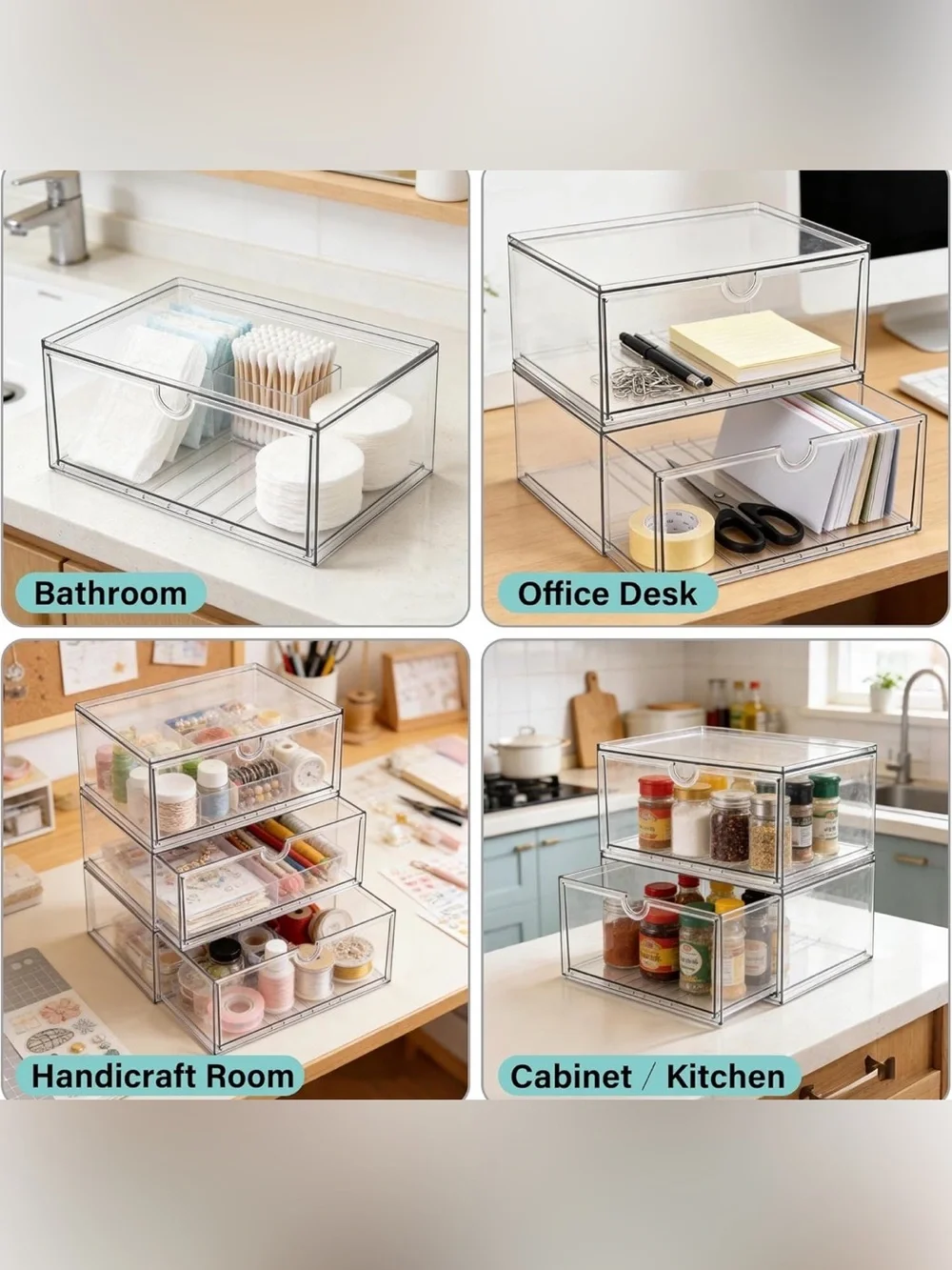 2-Drawer Stackable Acrylic Organizer